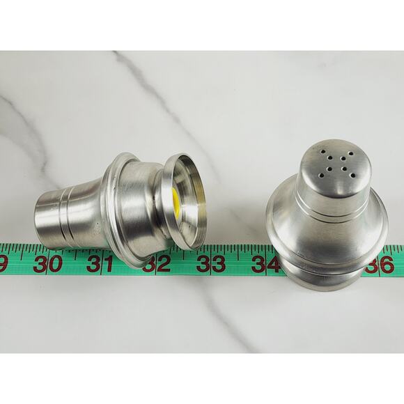 Conn House Pewter Salt & Pepper Shaker w/ Yellow Stopper 2 3/4" Dinnerware - Picture 12 of 14